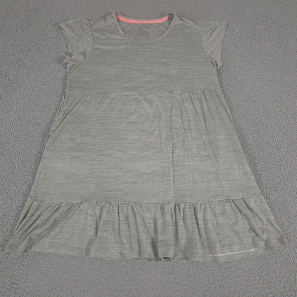 Muk Luks Dress Womens XL Petite Cloud Knit Flutter Sleeve Lounge Tiered Ruffle